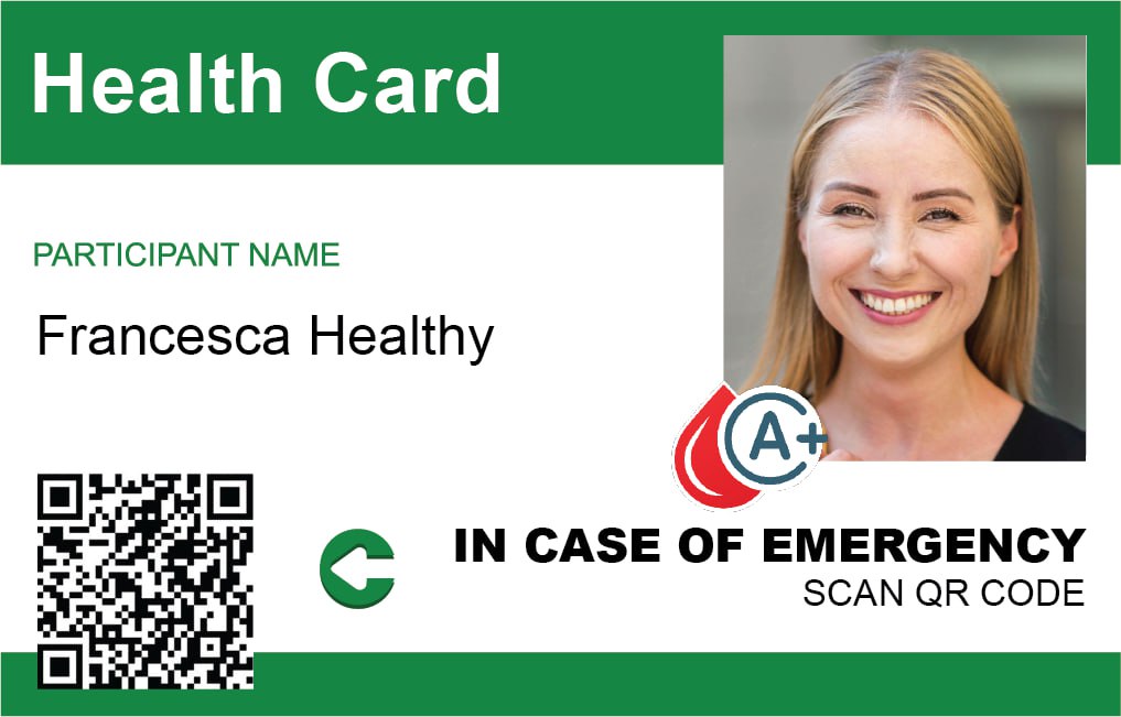 Sample Health Card front